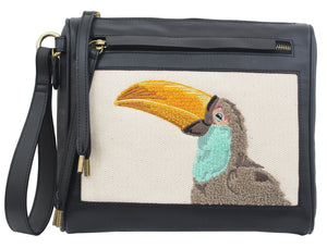 Palm Highway Clutch in Natural Toucan