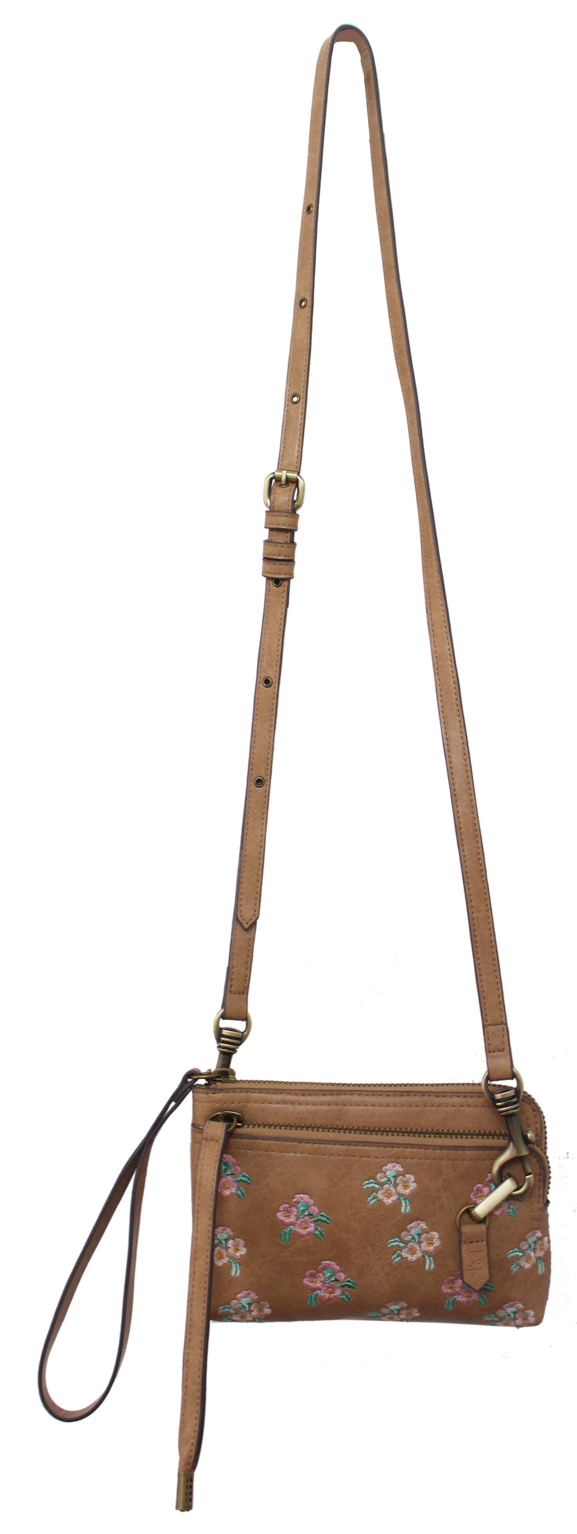 Scattered Blooms Wristlet in Almond