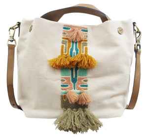 Palm Highway Canvas Tote in Natural Aztec