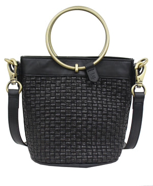 Palm Highway Woven Crossbody in Onyx