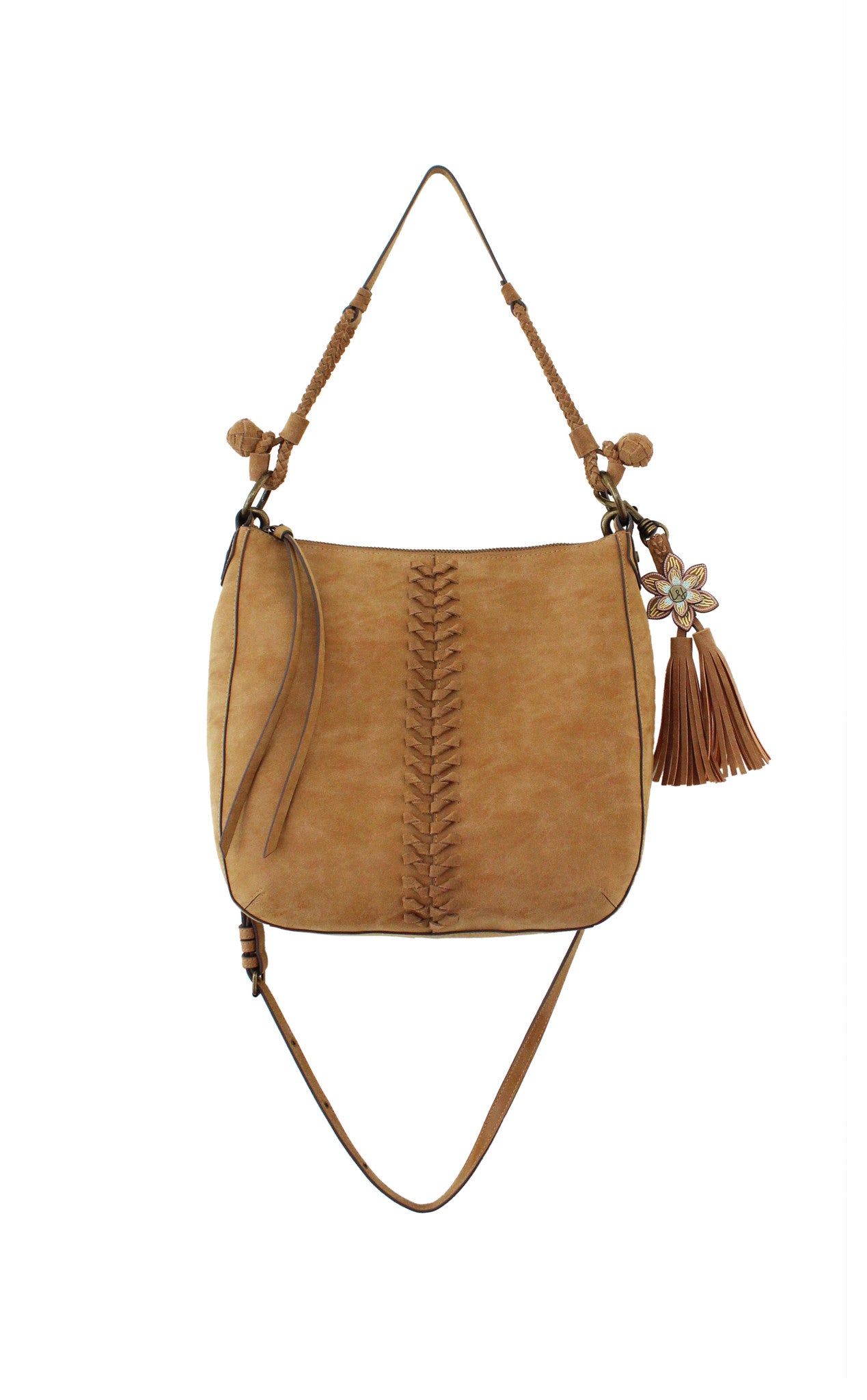 Zargoza Crossbody Hobo in Knotty Oak