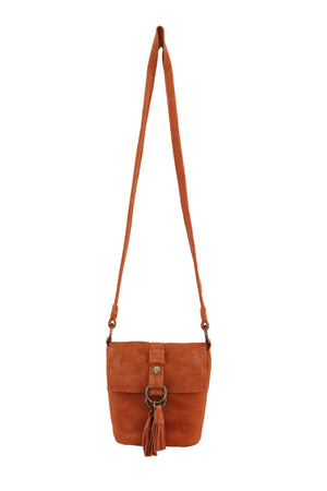 Wildleder Crossbody in Persimmon