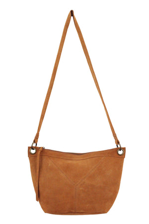 Wildleder East to West Crossbody in Cognac