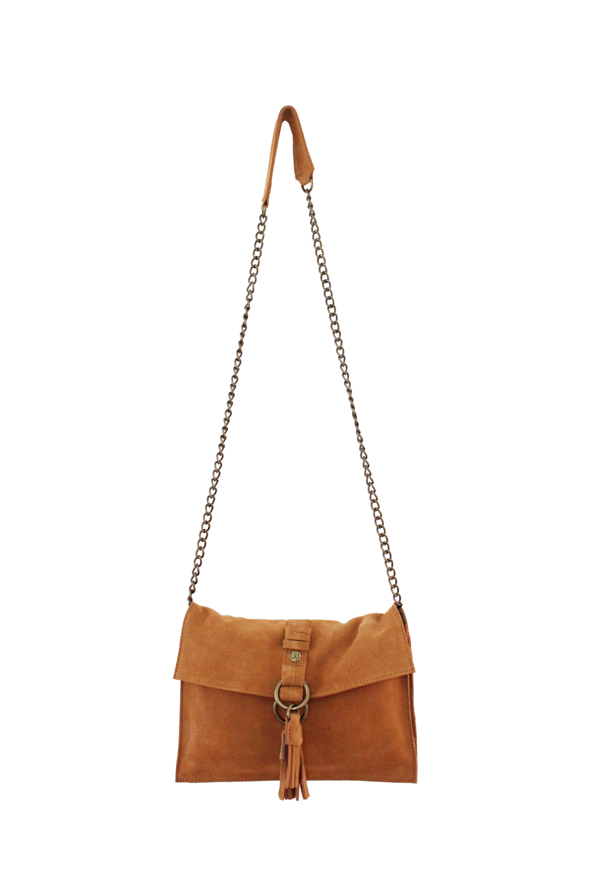 Wildleder Convertible Clutch in Cognac