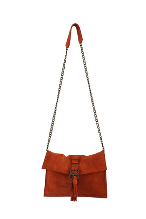 Wildleder Convertible Clutch in Persimmon