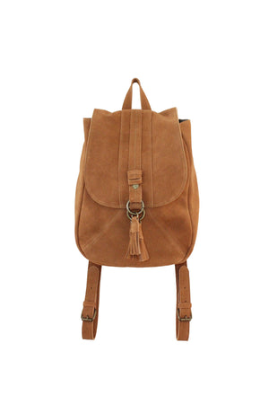 Wildleder Backpack in Cognac