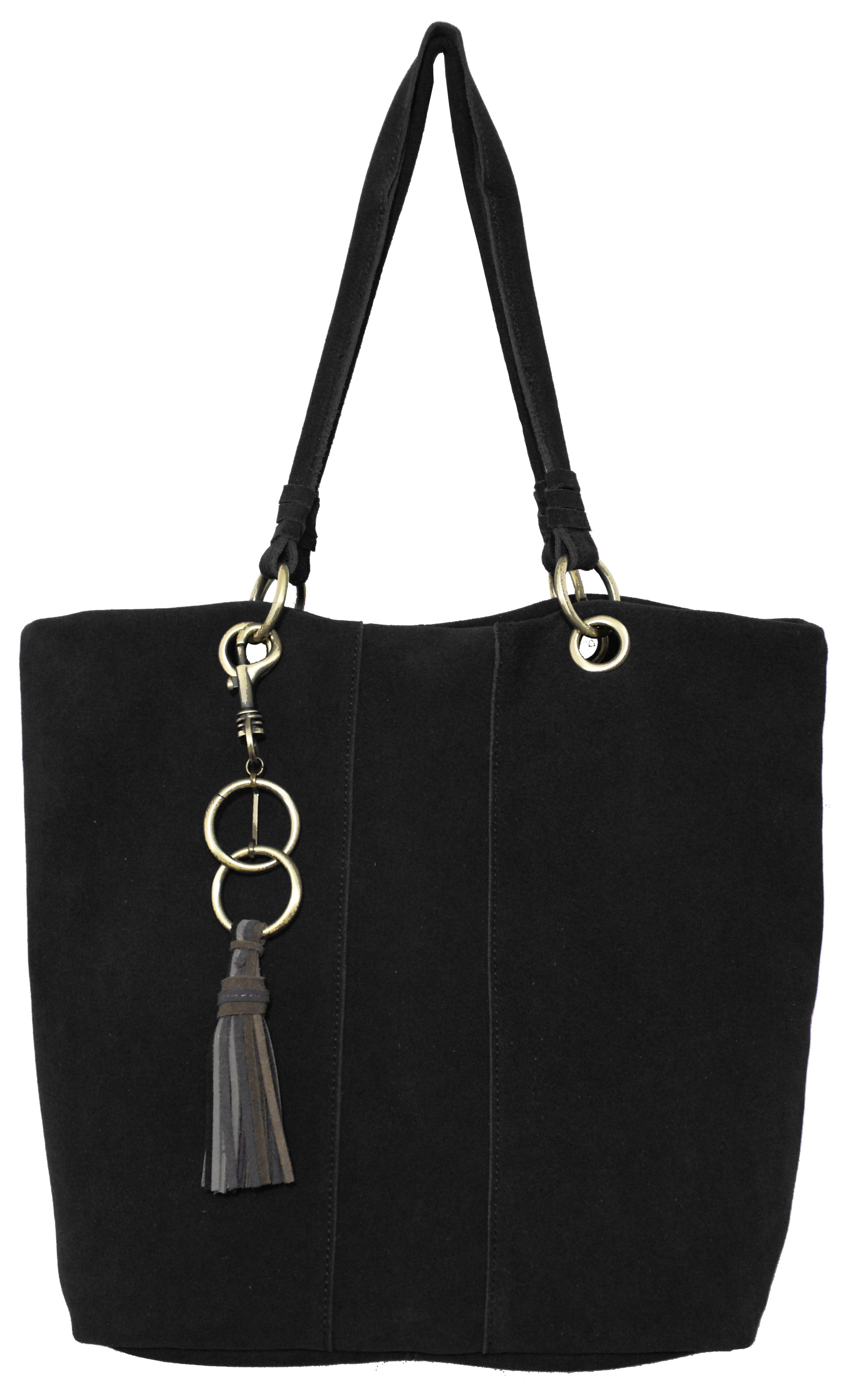 River Island slouch bag with ring detail in black