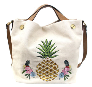 Waimea Bay Canvas Tote in Pineapple