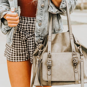 Scattered Blooms Tote in Slate