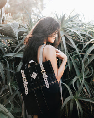 Lost Highway Canvas Backpack in Black