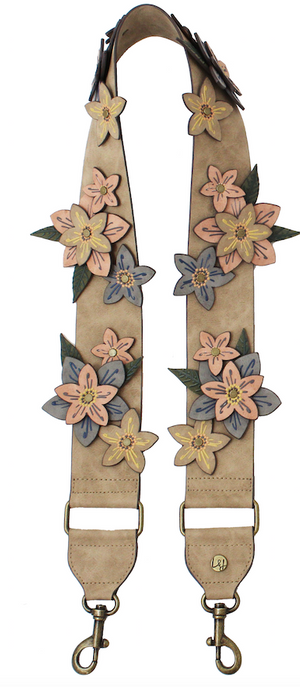 3D Floral Guitar Strap in Birch